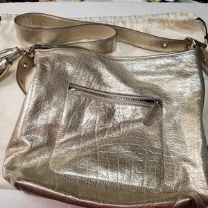 Coach Bucket Legacy Duffel Convertible silver bag